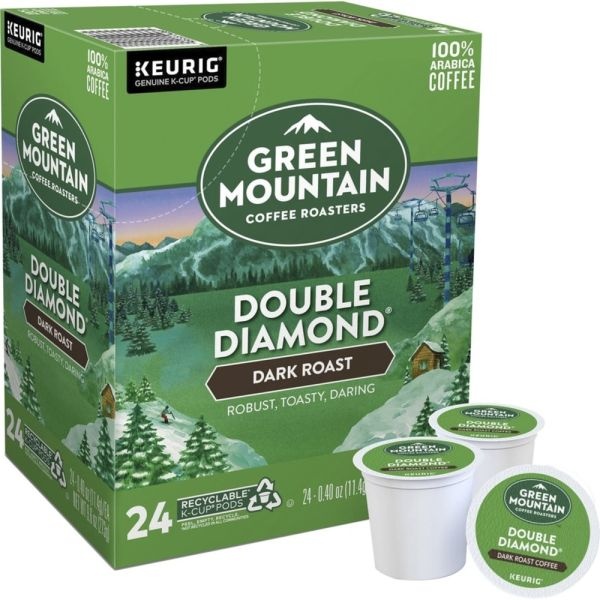 Green Mountain Coffee Double Black Diamond Extra Bold Coffee K-Cups, Dark Roast, 24/Box