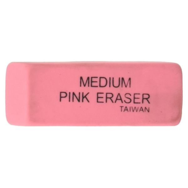 Integra Beveled End Medium Eraser, 4/5" X 2" X 2/5", Pink