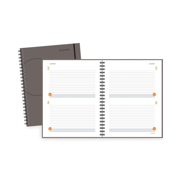 At-A-Glance Plan. Write. Remember. Planning Notebook Two Days Per Page , 11 X 8.38, Gray Cover, Undated, Undated Calendar