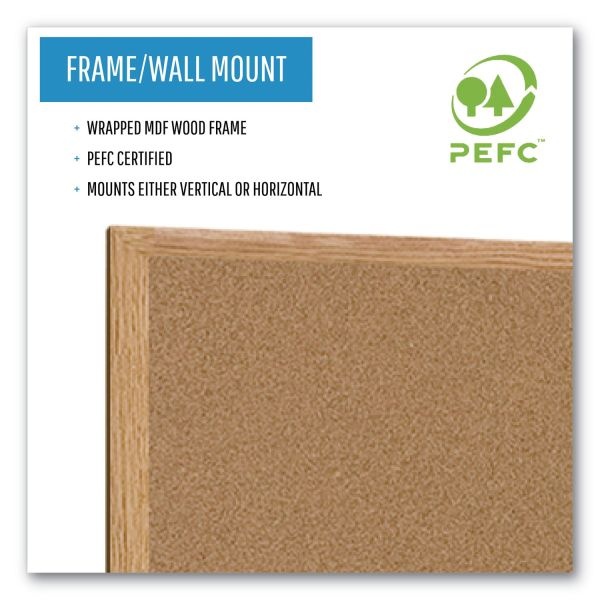 Mastervision Earth Cork Board, 24" X 36", 60% Recycled, Wood Frame