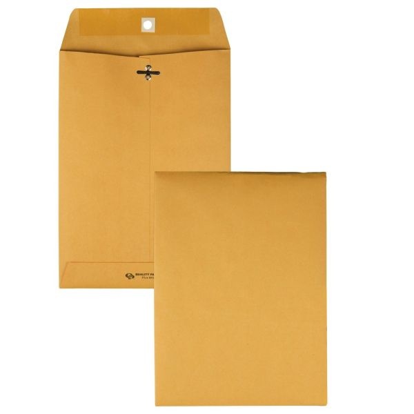 Quality Park Gummed Kraft Clasp Envelopes - Clasp - #75 - 7 1/2" Width X 10 1/2" Length - 28 Lb - Gummed - Kraft - 100 / Box - Kraft