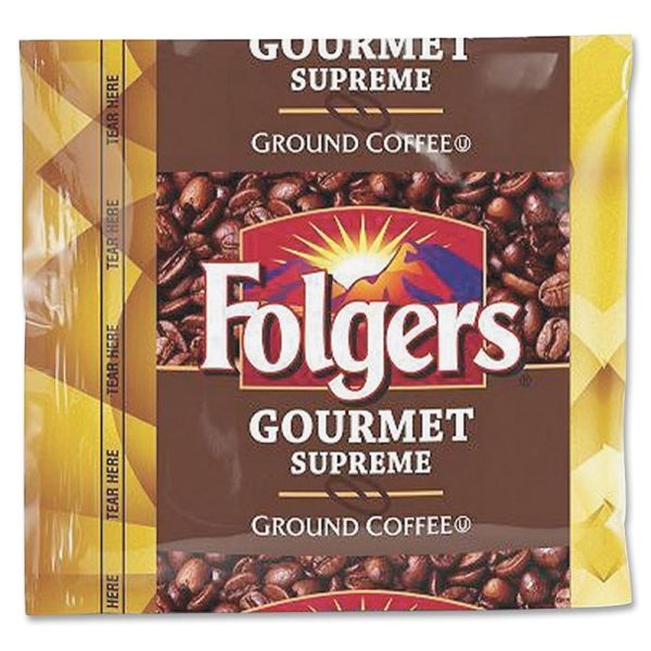 Folgers Coffee, Gourmet Supreme, Dark Roast, Pack Makes 6 Cups, 42 Packs/Carton