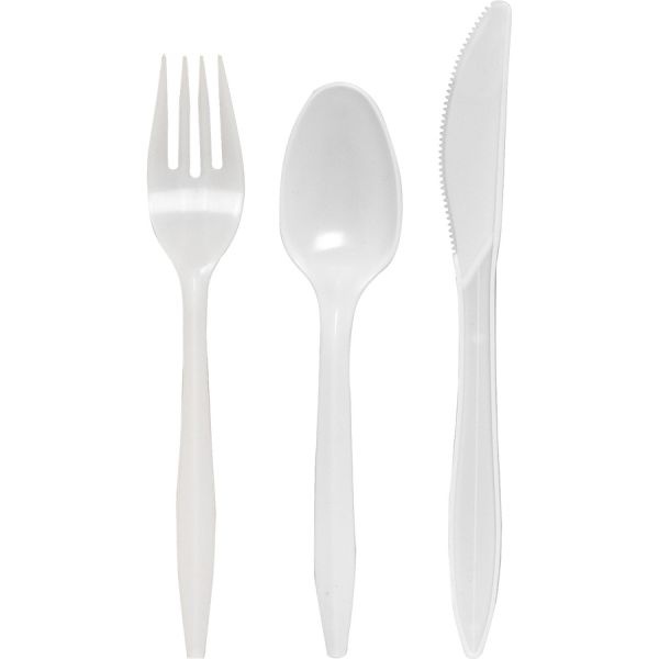 Genuine Joe Heavyweight Cutlery Sets: Spoon, Knife, Fork, And Napkin