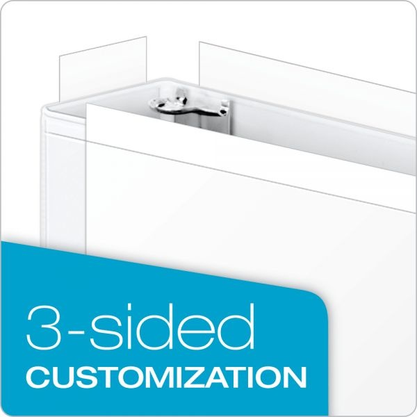 Cardinal Easy-Open Clearvue Locking 3-Ring View Binder, 1 1/2" Capacity, Slant-D Ring, White