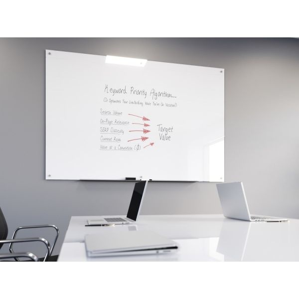 Workpro Magnetic Glass Unframed Dry-Erase Whiteboard, 72" X 48", White