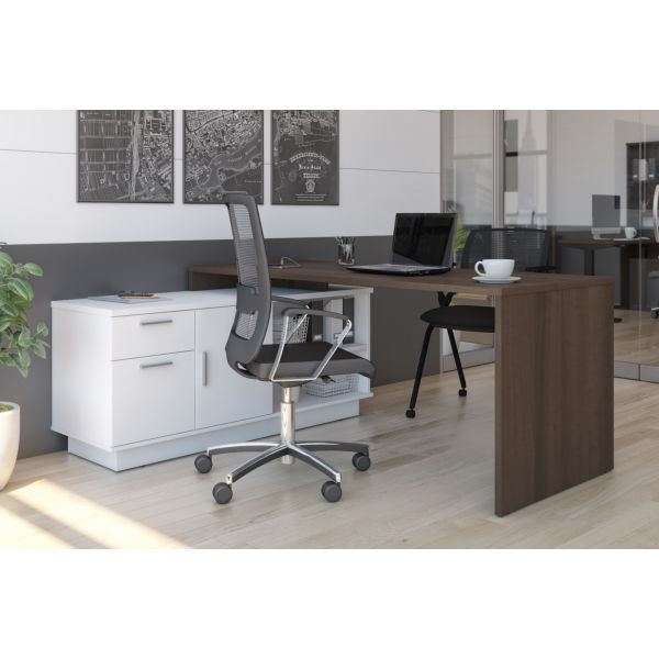 Bestar Equinox L-Shaped Desk - Antigua & White