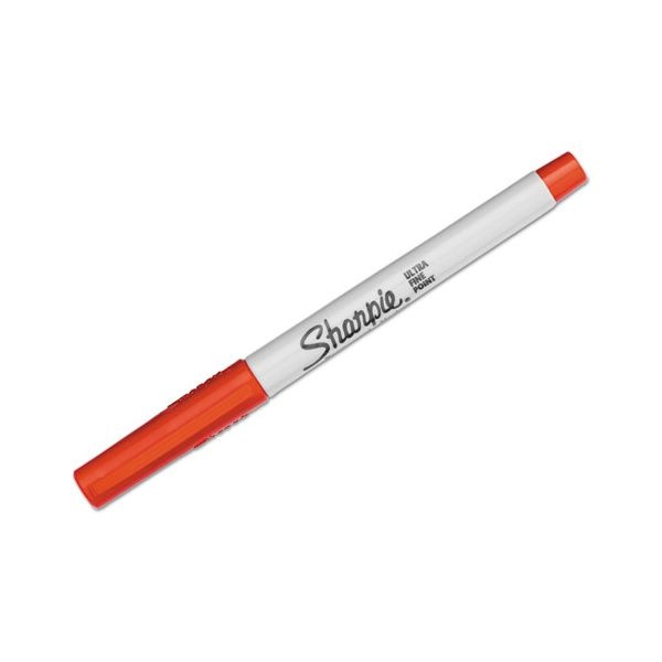 Sharpie Ultra Fine Tip Permanent Marker, Extra-Fine Needle Tip, Red, Dozen