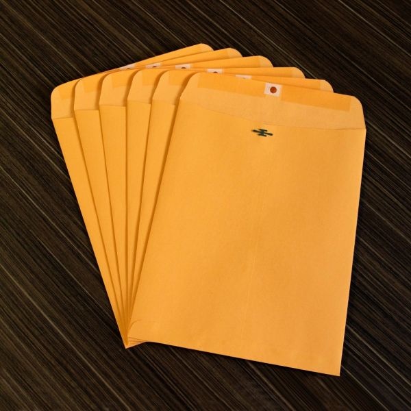 Business Source Gummed 9 1/2" X 12 1/2" Clasp Envelopes