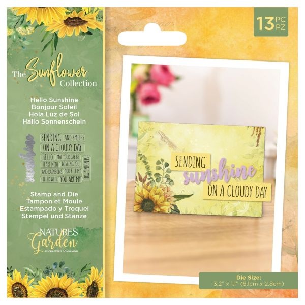 Nature's Garden Sunflower Stamps & Die 13/Pkg
