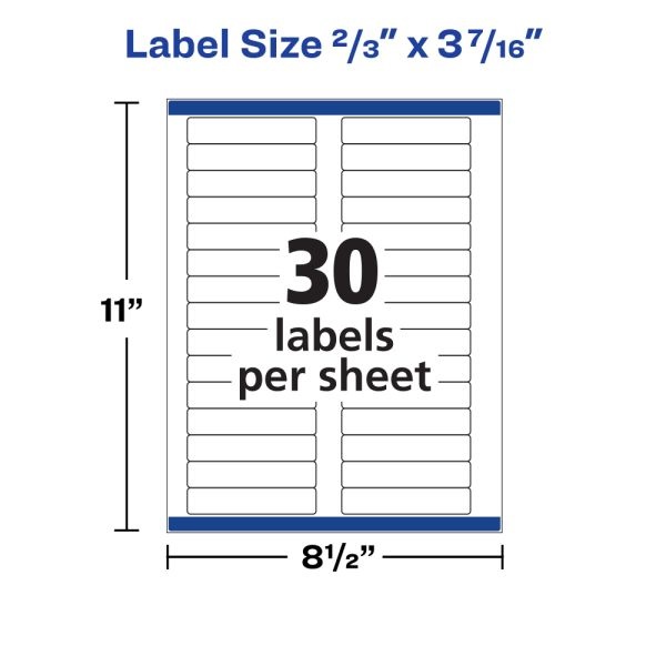 Avery File Folder Labels, Sure Feed Technology, Permanent Adhesive, Glossy Clear, 2/3” X 3-7/16”, 450 Labels (5029)