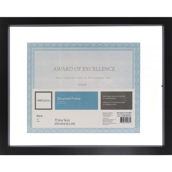 Realspace Gallery Floating Document Frame, 11" X 14", Black