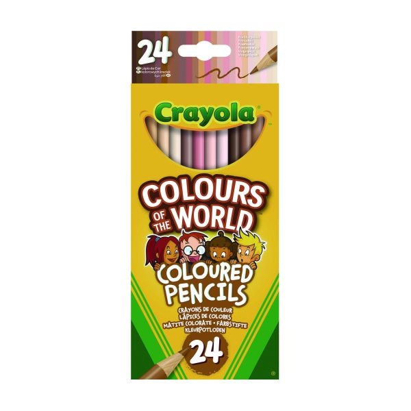 Crayola Colors Of The World Colored Pencils, Assorted Lead And Barrel Colors, 24/Pack
