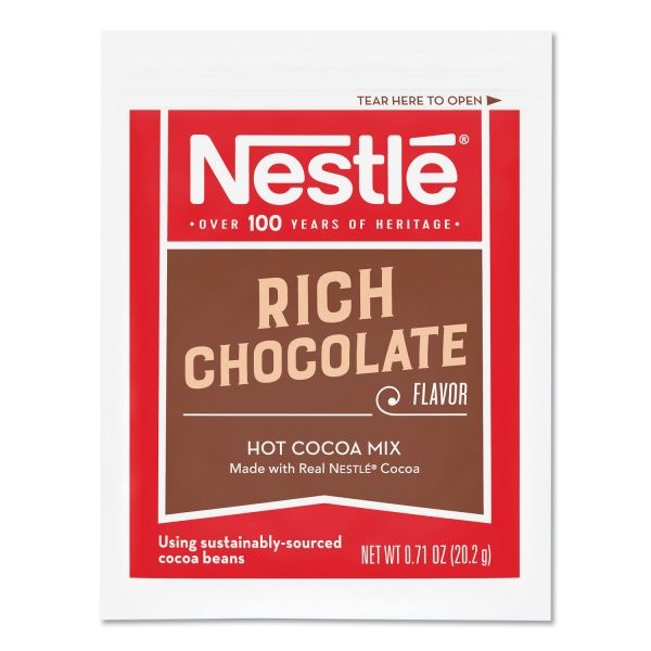 Nestlé Hot Cocoa Mix, Rich Chocolate, 0.71 Oz Packets, 50/Box, 6 Box/Carton