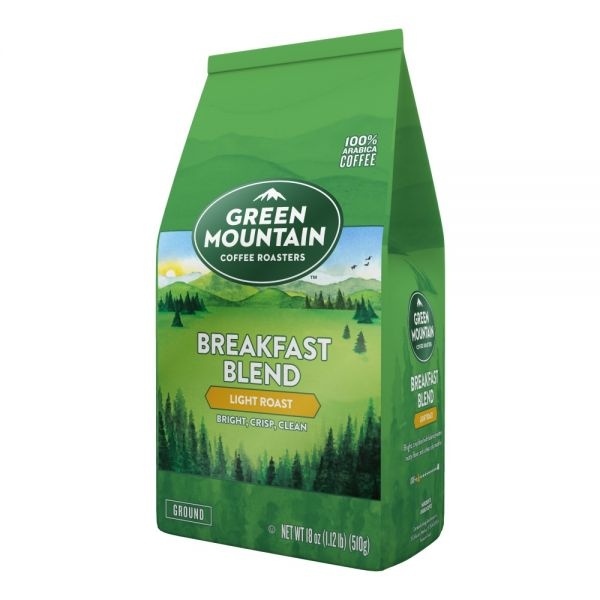 Green Mountain Coffee Ground Coffee, Breakfast Blend, 18 Oz Per Bag