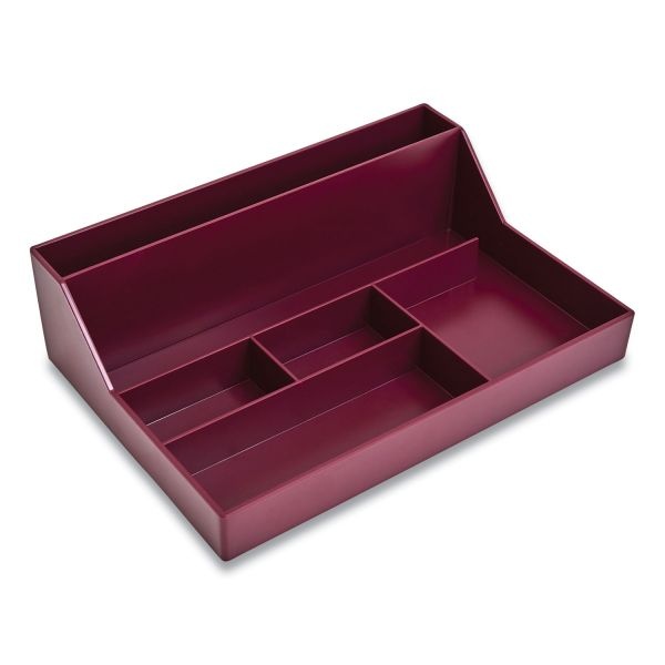 Tru Red Plastic Desktop Organizer, 6 Compartments, 6.81 X 9.84 X 2.75, Purple