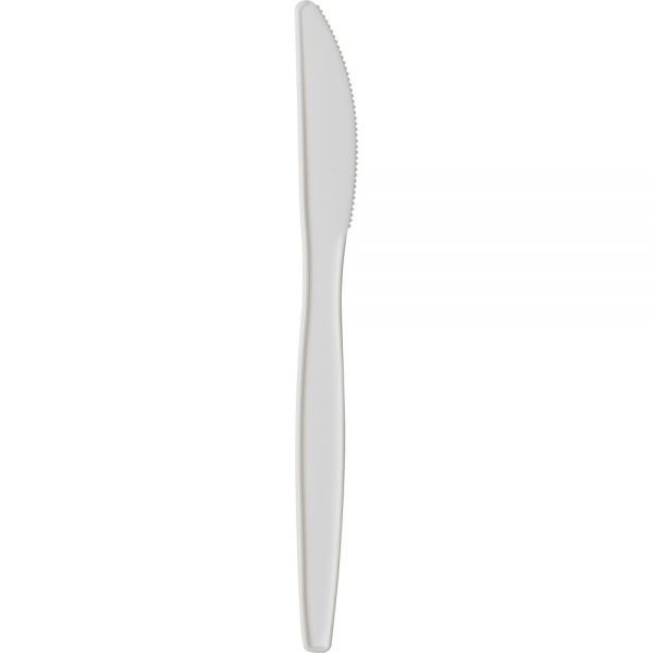 Dixie Plastic Cutlery, Mediumweight Knives, White, 1,000/Carton