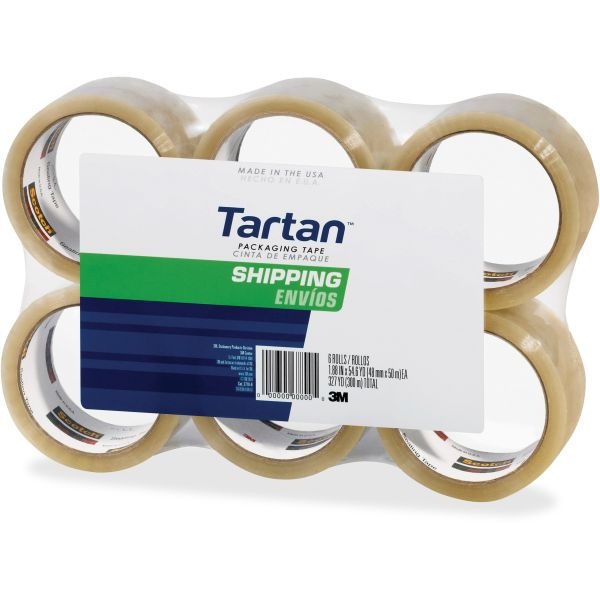 Tartan General-Purpose Packaging Tape - 54.60 Yd Length X 1.88" Width - 1.9 Mil Thickness - 3" Core - Rubber Resin Backing - Nick Resistant, Abrasion Resistant, Moisture Resistant, Scuff Resistant, Tear Resistant, Split Resistant, Slip Resistant
