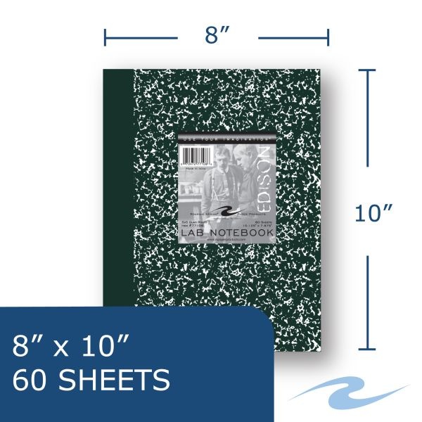 Marble Lab Book 10"X8" 5X5 Graph Ruled Green Cov