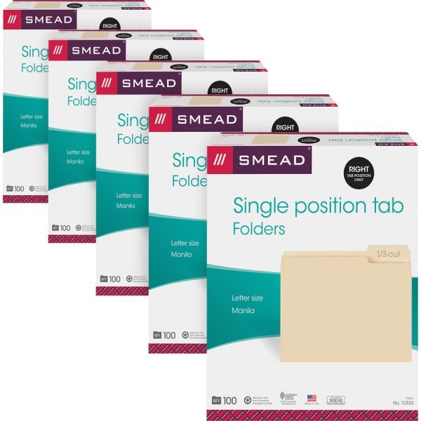 Smead 1/3 Tab Cut Letter Recycled Top Tab File Folder