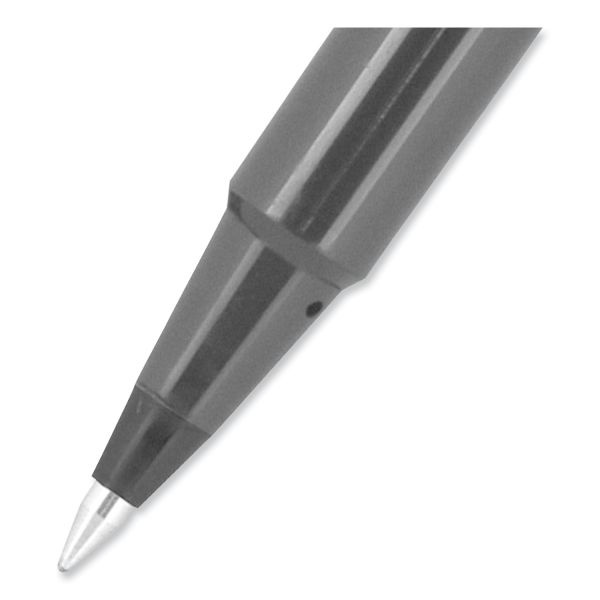Uniball Roller Ball Pen, Stick, Extra-Fine 0.5 Mm, Black Ink, Black Matte Barrel, Dozen
