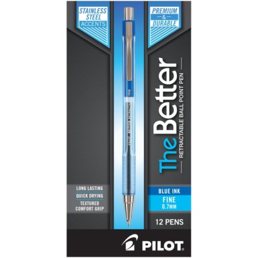 10 Pentel RSVP Ballpoint Fine Point Line Black Blue Ink Pens for sale  online