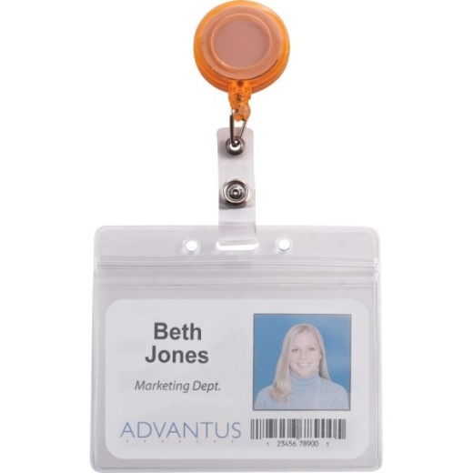 Advantus 4-Color Neon Set ID Card Reels - Metal, Plastic, Nylon - 20 / Pack