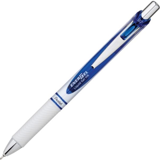 Pentel Energel Pearl Retractable Liquid Gel Pen, Needle Point, 0.7 Mm, Pearl White Barrel, Blue Ink