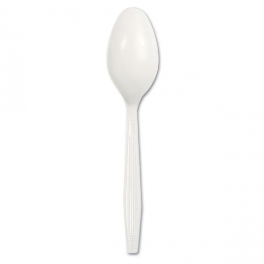 Boardwalk Mediumweight Polystyrene Cutlery, Teaspoon, White, 100/Box