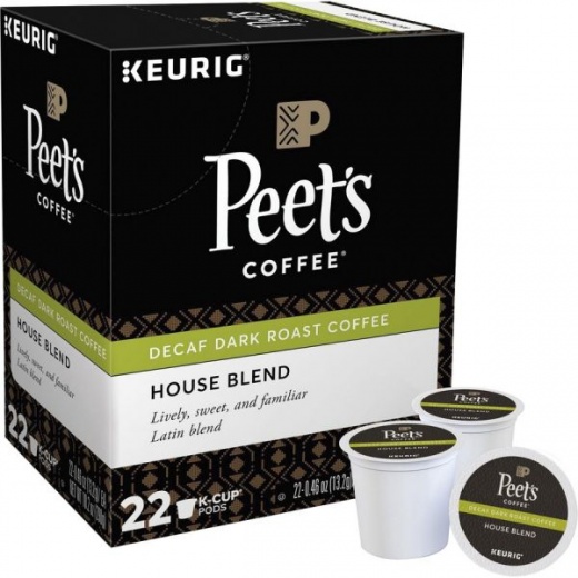 Peet's Coffee & Tea House Blend Decaf K-Cups - Dark Roast, 22/Box