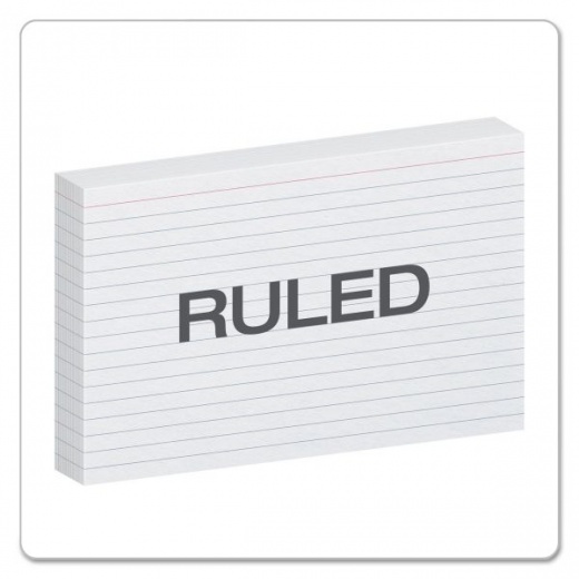 Ruled Index Cards 10PKS/100EA 3x5 White