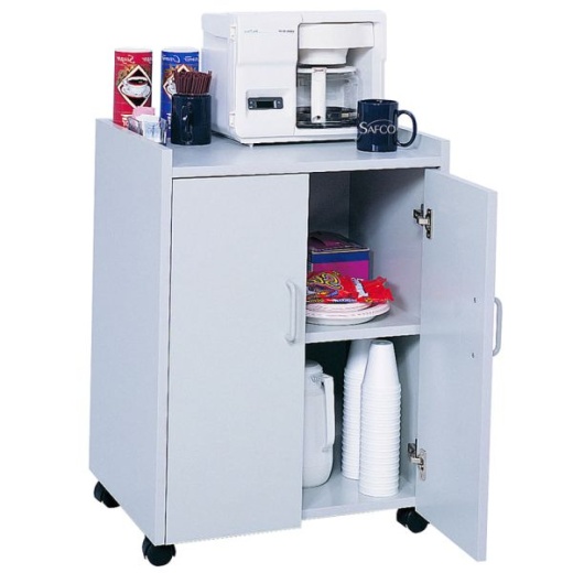 Safco Mobile Refreshment Center, Gray, 31"H X 23"W X 18"D