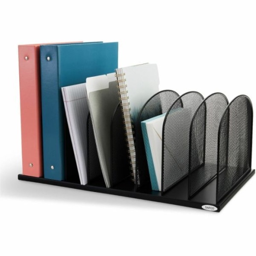Safco Mesh Desk Organizers - 8 Compartment - 2" - Black - Steel - 1Each