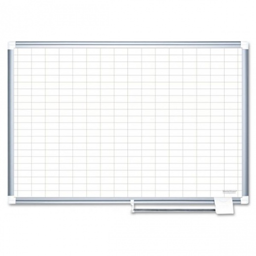 MasterVision Gridded Magnetic Porcelain Dry Erase Planning Board