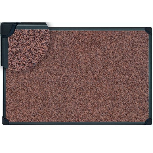 MasterVision Techcork Rubber Bulletin Board, 24" X 36", Aluminum Frame With Black Finish
