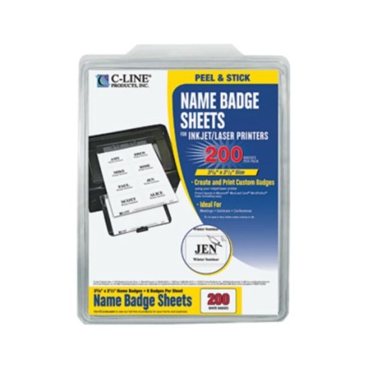 C-Line Name Tag Label Sheets For Laser/Inkjet Printers