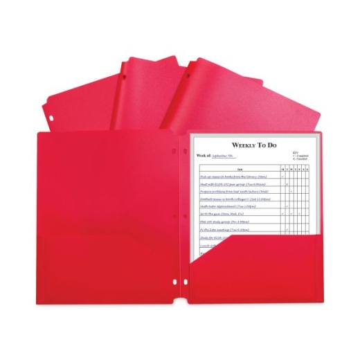 Better Office Products Poly 2 Pocket Folders Heavyweight, 36 Piece