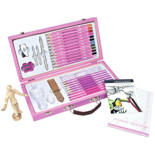 Pink Art Artist Set For Beginners - Sketching and Drawing - 5888630