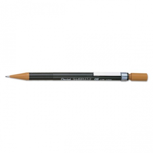 Pentel Sharplet-2 Mechanical Pencil, 0.9 Mm, Hb (#2), Black Lead, Brown Barrel