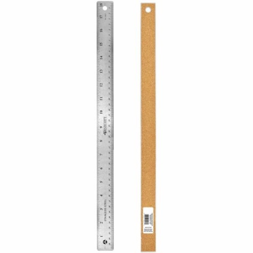 Stainless Steel Ruler - 18 in (45 cm) No Cork Backing - Sterilizable