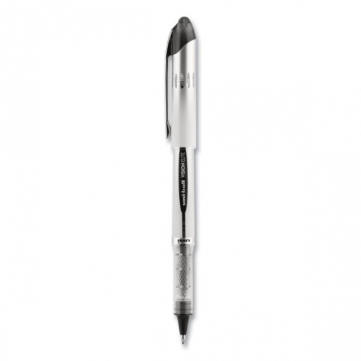 Uniball Vision Elite Hybrid Gel Pen, Stick, Bold 0.8 Mm, Red Ink, White/Red/Clear Barrel