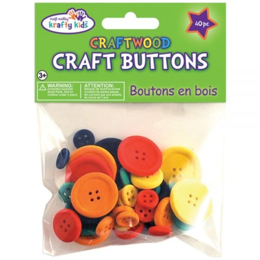 Krafty Kids Craftwood Craft Buttons