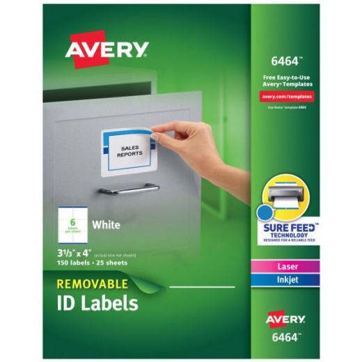 Avery Removable ID Labels with Sure Feed Technology