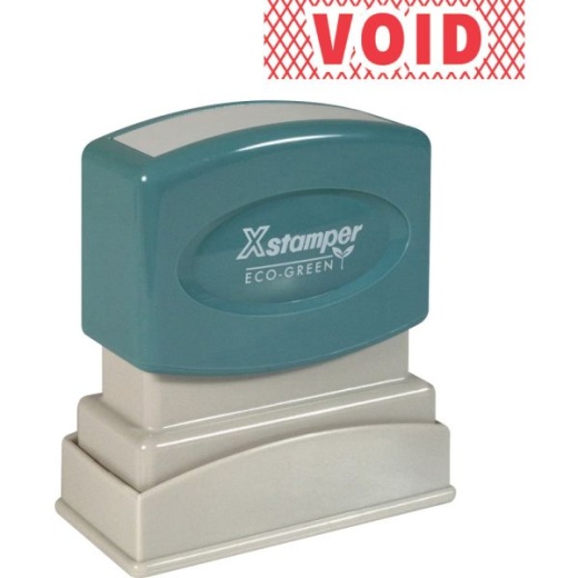 Xstamper Pre-Inked Void One Color Title Stamp, 62% Recycled, 100000 Impressions, Red Ink