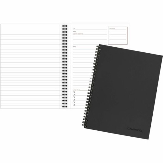 Mead Limited Meeting Notebook, 7-1/4" x 9-1/2", 80 Pages, Black