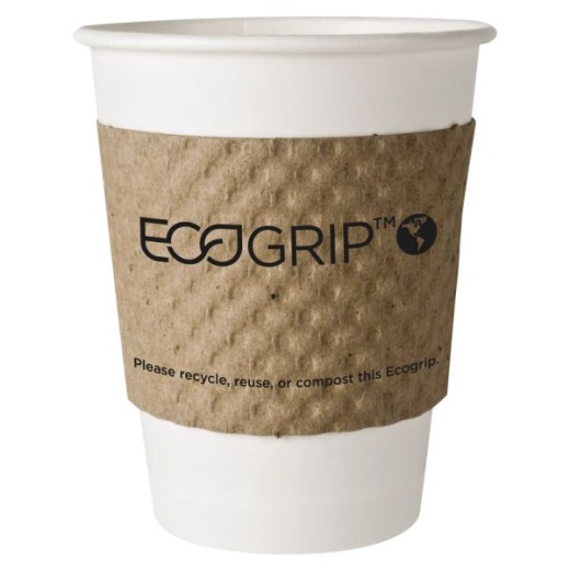 Ecogrip Cup Sleeves For 20-Oz Hot Cups, 100% Recycled, Kraft, Carton Of 1,300