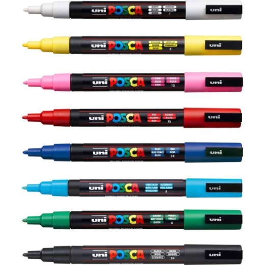 POSCA PC-5M Medium Bullet Tip Marker Pens - Assorted Colours (Pack