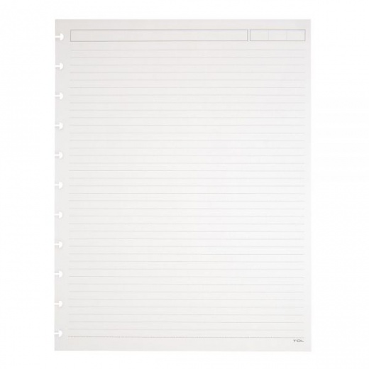 TUL Discbound Refill Pages - 8-1/2" x 11", Narrow Ruled, Letter Size, 50 Sheets, White