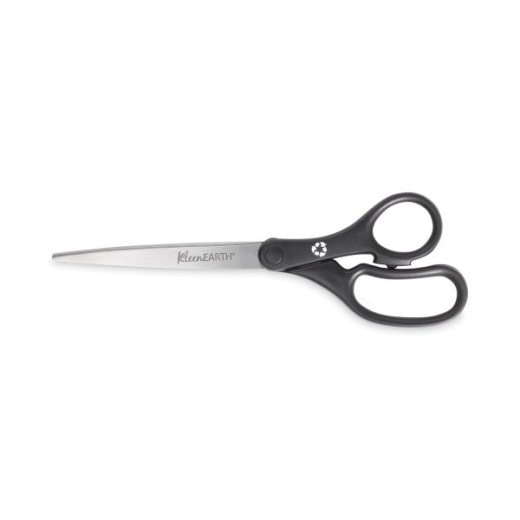 Westcott Kleenearth Basic Plastic Handle Scissors - 9" Long, 4.25" Cut Length, Straight Black Handle