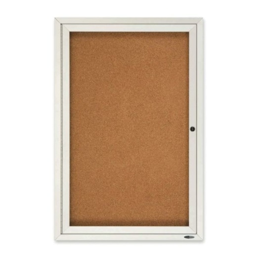 Quartet Classic Enclosed Cork Bulletin Board, 36" x 24", Aluminum Frame With Silver Finish