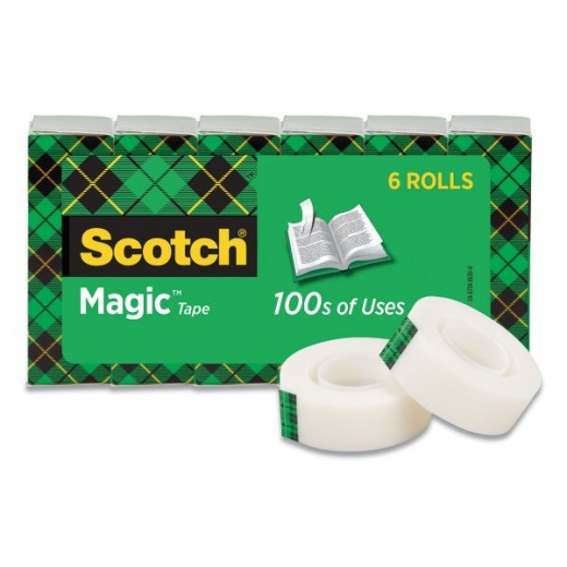 Scotch Magic Tape Refill, 1" Core, 0.75" X 22.2 Yds, Clear, 6/Pack
